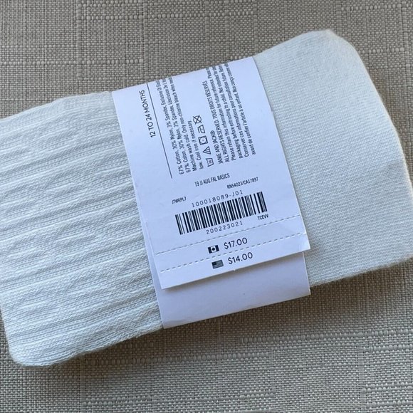 Janie and Jack Ivory Cream Cable Tights Holidays Girl New NWT - Picture 6 of 7